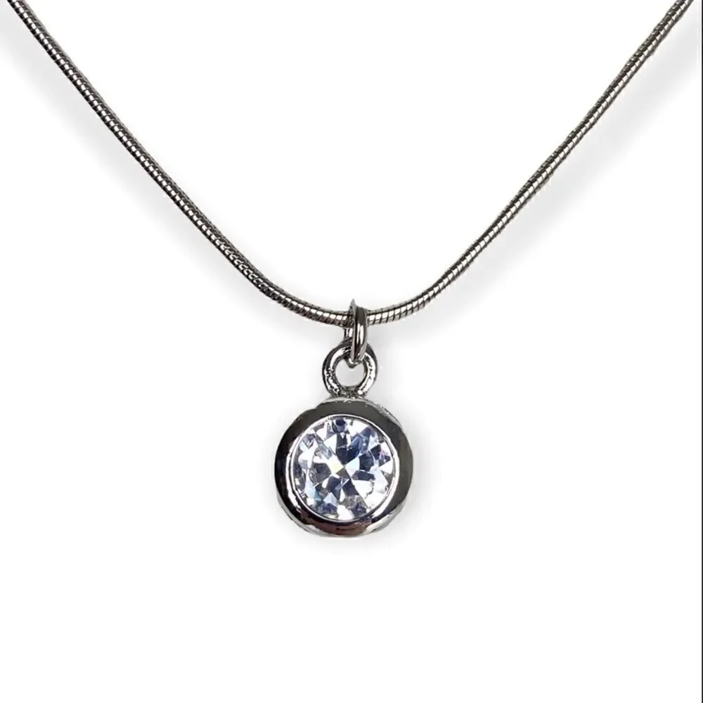 Swarovski Crystal Caged Circle Silver Pendant Necklace - Picture 1 of 6